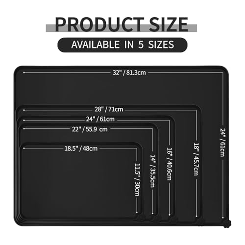Silicone Pet Feeding Mat (Black / 32" x 24")