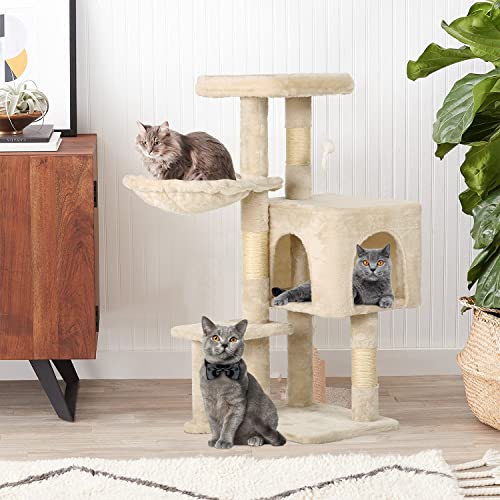37" Cat Tree Tower (37in / Beige)