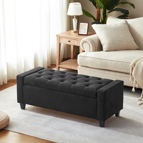 Ottoman with Storage (Dark Grey)