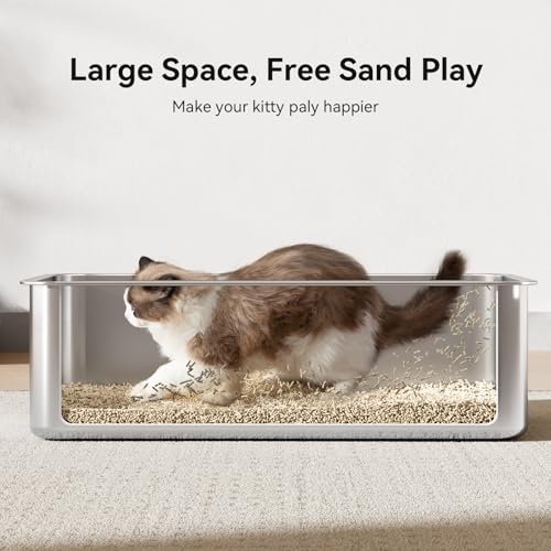 2 Pack XXXL Stainless Steel Litter Box (Silver2)