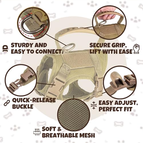 Tactical Cat Harness Olive Green Large Cats Custom Patch 12