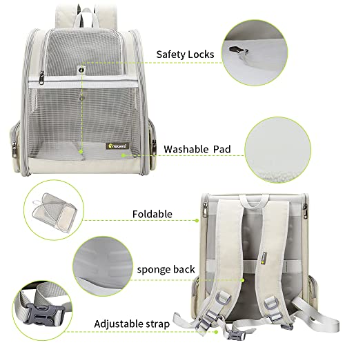 Innovative Traveler Bubble Backpack Pet Carriers for Cats and Dogs (Creamy White)