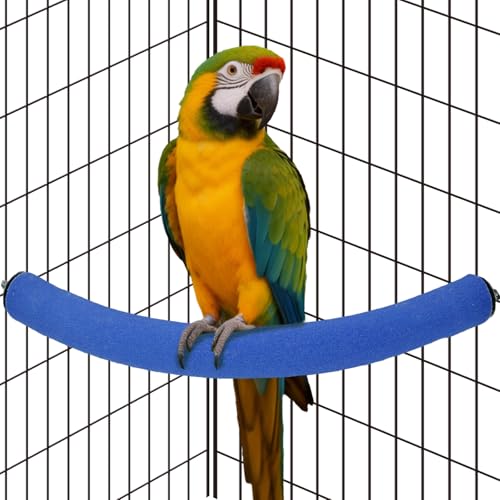 90 Degree Parrot Perch for Cage Corner (X-Large / Blue-corner-90)
