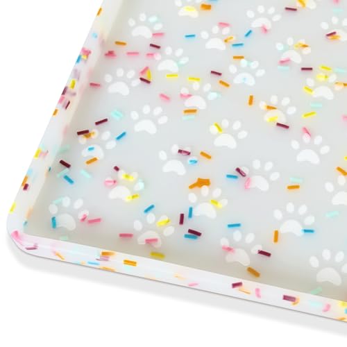 Dog Food Mat Anti (18"L x 12"W / Donut-White)
