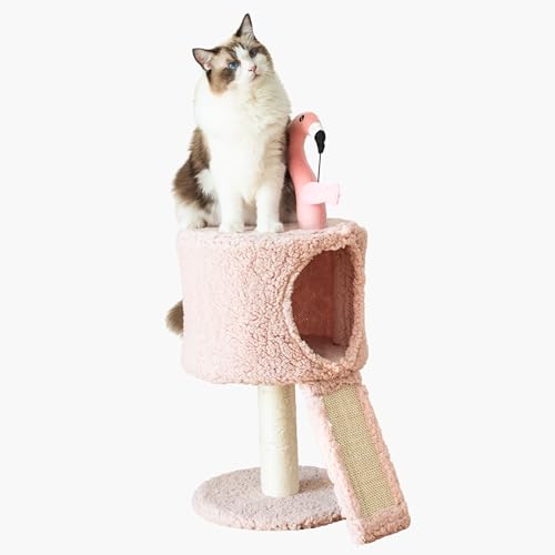 2 Level Small Cat Tree with Condo (Pink)