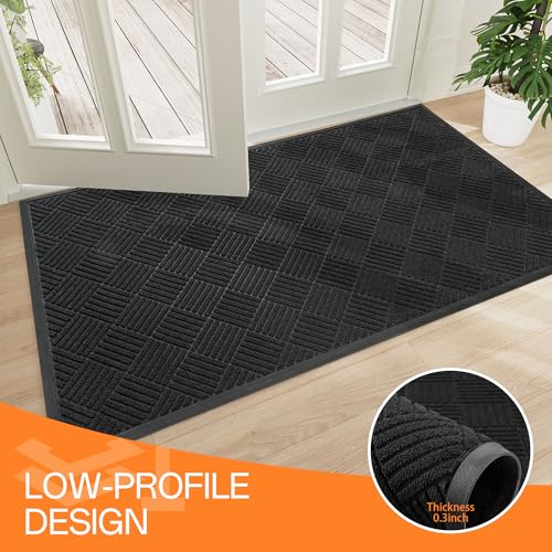 Indoor Outdoor Door Mat (Black Diamond / 3' x 5' (Rectangular))