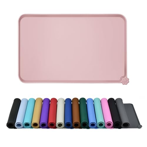 Silicone Pet Feeding Mat (Misty Rose / 24" x 16")