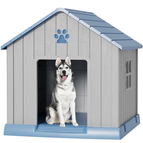 Dog House Outdoor Indoor (Blue / 37.2" L × 40" W × 40" H)