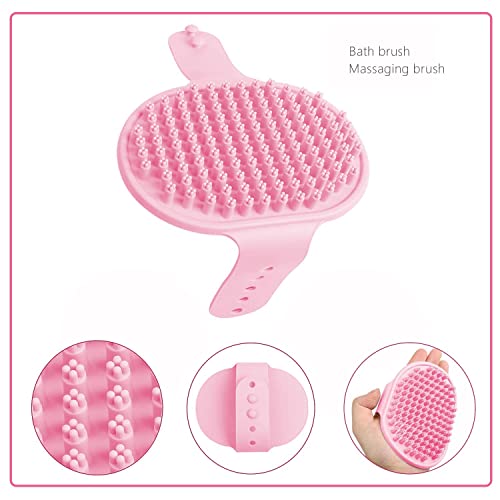 Small Animal Pet Grooming Kit with Pet Shedding Slicker Brush (Pink)