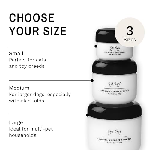 Tear Stain Remover Powder for Dogs and Cats. Natural (Large 2.5 oz)