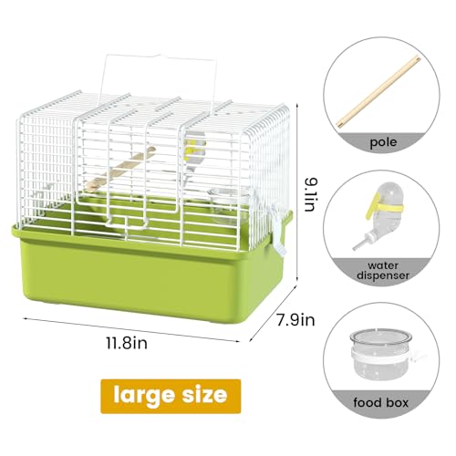 Small Bird Cage (Green / 11.8"L x 7.9"W x 9.1"H)