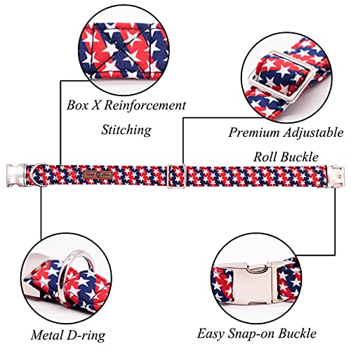 Patriotic Dog Collar with Bowtie (Star / Medium (Pack of 1))