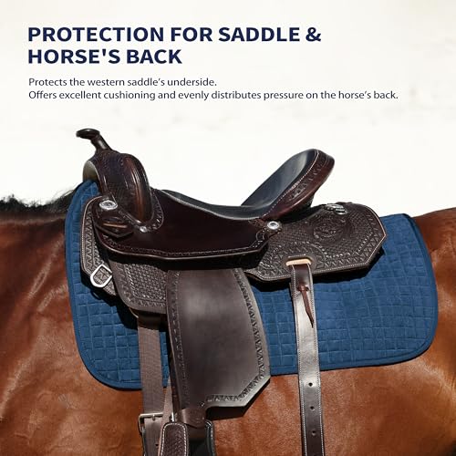All Purpose Square Quilted Western Saddle Pad (Turquoise)