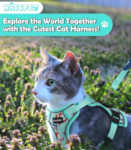 Cat Harness and Leash Set[MAX Safety 4th (H603 Pro Purrfect Green / X-Small (4-6lb))