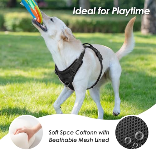 No Pull Dog Harness for Large Sized Dogs Puppy Vest No Choke (Black / XL(Neck:24.8-38.6", Chest:29.1-45.3"))