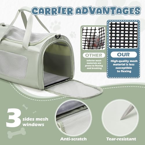 Extra Large Cat Carrying Case Pet Dog Carrier Soft (Mint Green)