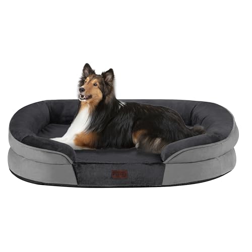 Orthopedic Waterproof Large Dog Bed Sofa (Dark Grey / Large(38 x 28.5 x 6 inch))