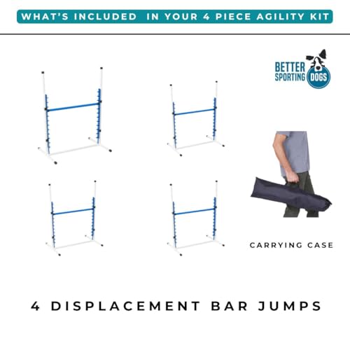 4 Pack Adjustable Dog Agility Bar Jumps w