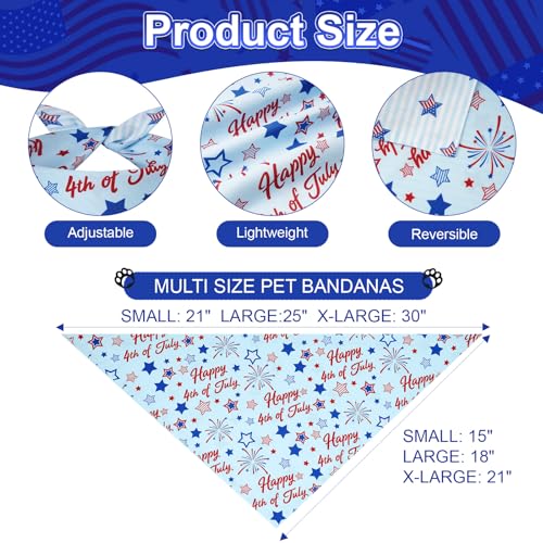 4th of July Dog Bandanas XLarge 3PCS (Independence-26 / X-Large)