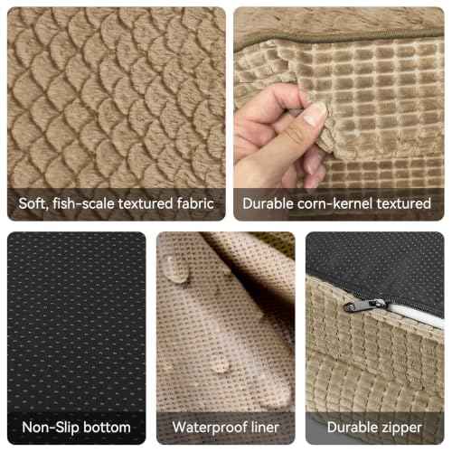 Orthopedic Dog Beds Large Sized Dog (Light Brown / 45"l X 32"w X 7.5"th)