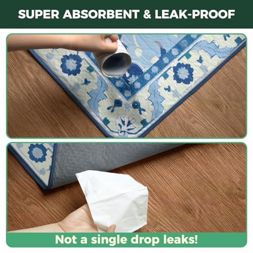 Washable Pee Pads for Dogs (Boho Blue / 17" x 23" (2 Packs))