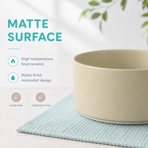 Ceramic Dog Bowls (Matte Khaki)