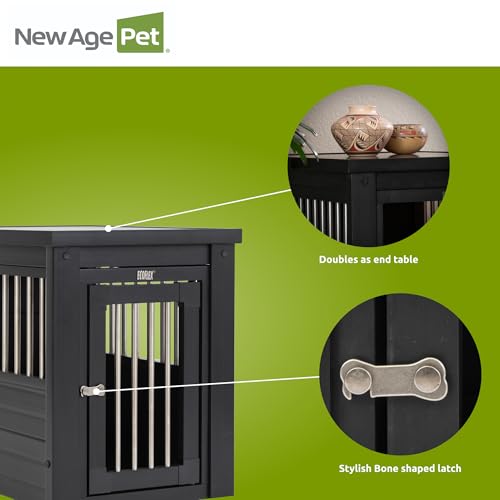ECOFLEX® Small Furniture Stuyle Dog Crate & End Table (Black / 23.8"L x 18.2"W x 22.2"H)