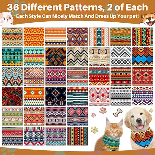 72 Packs 4th of July Dog Bandanas Bulk America Flag Patriotic Pet Bandanas Triangle Scarf Bibs Adjustable Dogs Bandana for Pet Independence Day