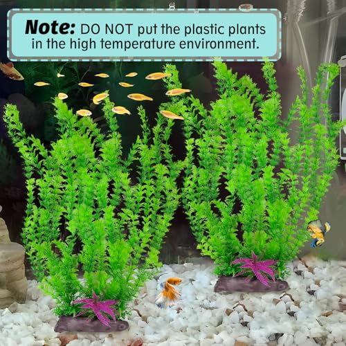 Aquarium Plastic Plants Aquarium Decor Artificial Fish Tank Plants (A*2 Pcs / 20.4 in)