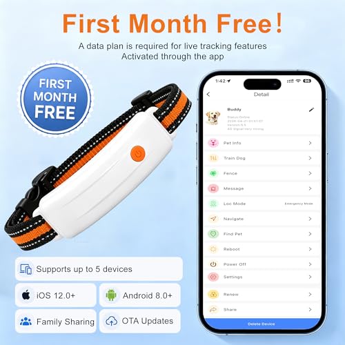 4G LTE GPS Pet Tracker & Virtual Fence (White)