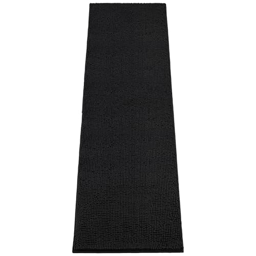 Absorbent Dog Door Mat for Muddy Paws (72"L x 24"W x 1" Th / Black)