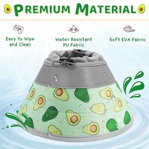 Cat Cone Collar Soft to Stop Licking (Avocado Green / L)
