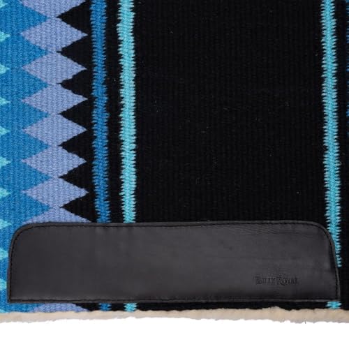Fleece Bottom Contoured Saddle Pad (Black/Aqua/Lilac)