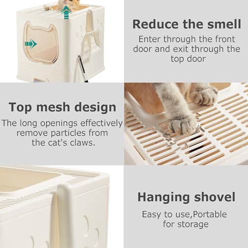 Cat Litter Box with Lid (White)