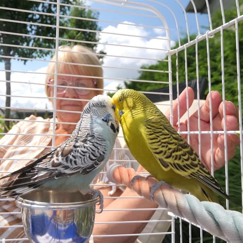 2 Pack Rope Perches for Bird Cages (Pink Blue / 31.5 in)