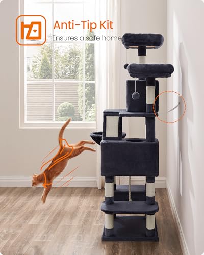 Cat Tree 66.1 (Smoky Gray / L (21.7"L x 17.7"W x 66.1"H))