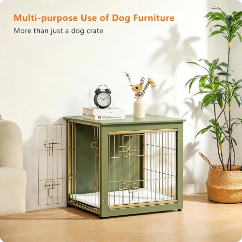 27" Dog Crate Furniture (Green / 27.2"L x 20.1"W x 23.6"H)