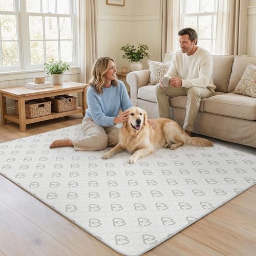 Washable Pee Pads for Dogs (Khaki / 63" Square (2 Packs))