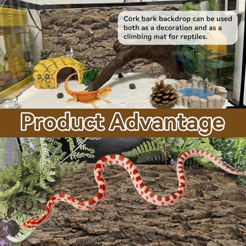 4PCS Reptile Cork Bark Mat (【15.74 x 11.81 In】)