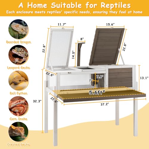 Tortoise Habitat with Detachable Legs (37.2"L x 22.8"W x 32.3"H)