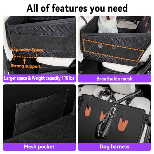 Dog Car Seats for Large Medium Dogs Car Seat Cover (Black / Large Dog)