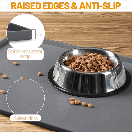Dog Feeding Mat (Grey / 28"l X 18"w)
