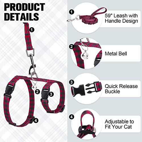 Cat Harness and Leash Set (Medium(Chest: 14"-22") / Red)