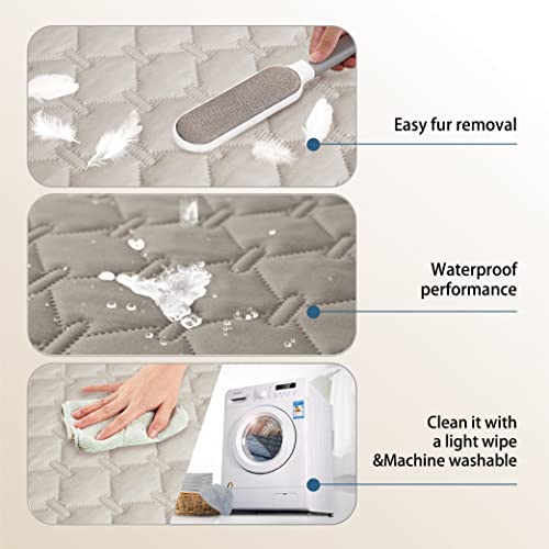 100% Double Sided Waterproof Dog Blanket Soft Pet Bed Cover Reversible Protect Furniture Couch Sofa Car for Puppy Large Dog Cat (30x30 Inch (Pack of 1) / Dark Stone/Light Stone)