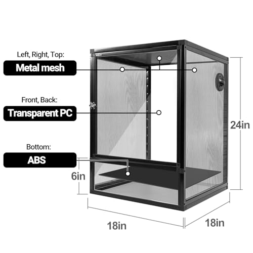 18" x 18" x 24" Front Opening Chameleon Cage with 3 (18" x 18" x 24")