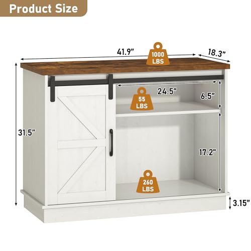 Farmhouse 30 40 Gallon Fish Tank Stand w (Rustic White / 30-40 Gallon)