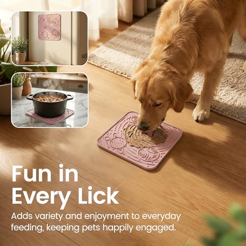 Large Lick Mat for Dogs&Cats (Mars&Coral / 7.9"L x 7.9"W)
