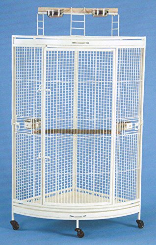 New Corner Open Playtop Parrot Bird Cage (Black Vein)