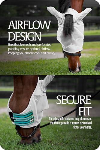 Algard Soft Mesh Horse Fly Mask with Ears (Light Blue / Horse)