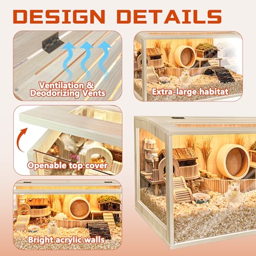 Hamster Cage Chewproof (32.0"L x 16.0"W x 16.0"H)